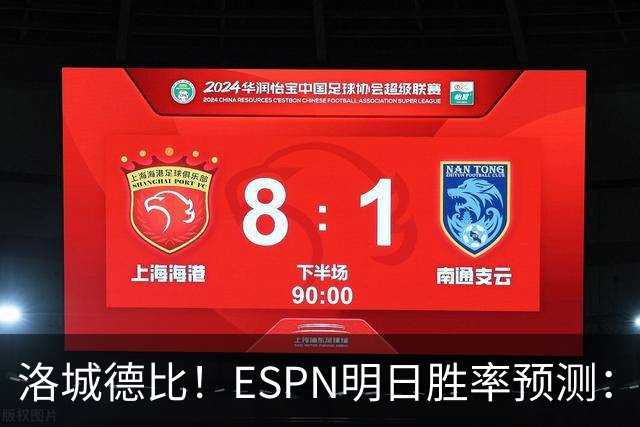 洛城德比！ESPN明日胜率预测：主队湖人高达73.9% 快船仅为26.1%